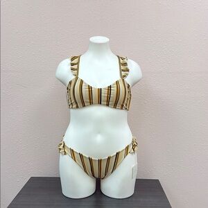 Gillia Tan and Brown Striped Bikini